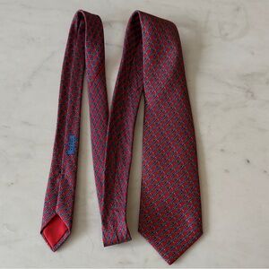 Hermes Red and Blue Classic Bridle tie